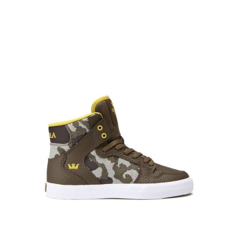 Supra Vaider Olivengrønne Høye Sneakers Barn [NO-6-X657]